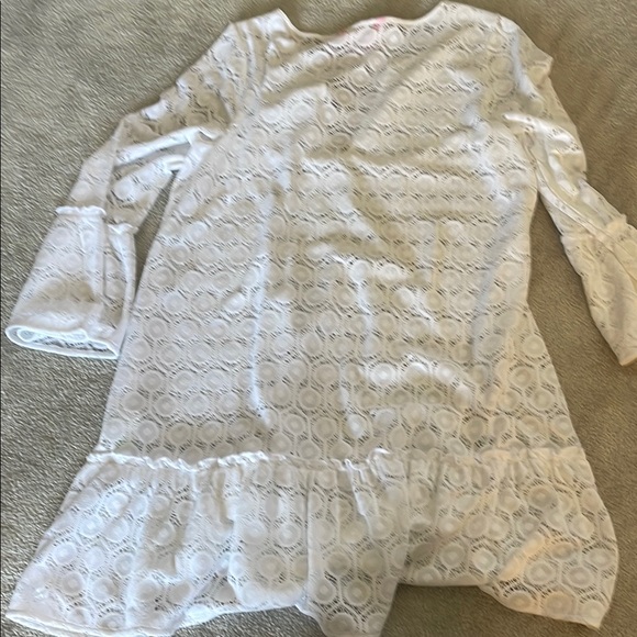 Lilly Pulitzer White Eyelet Lace Dress Size M - Swim Cover Up - Picture 7 of 7